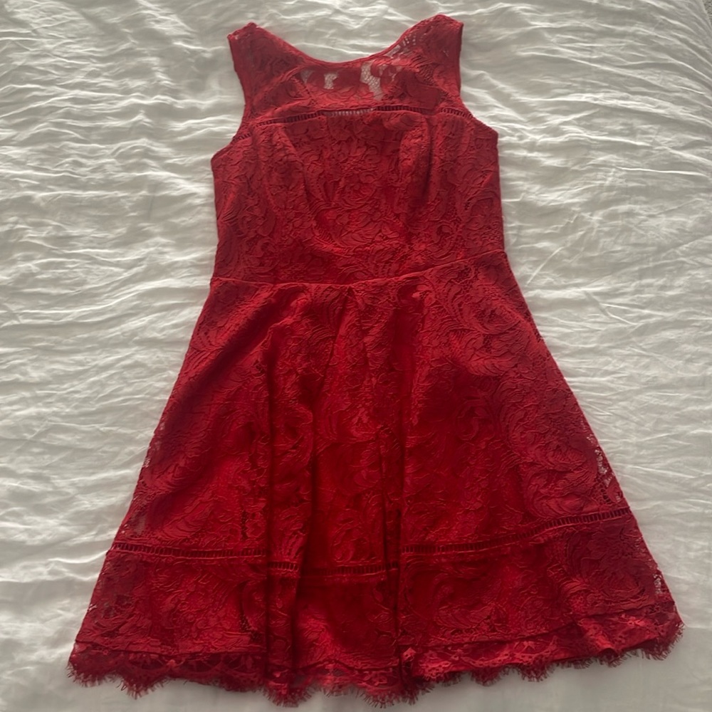 Adelyn Rae red lace short dress